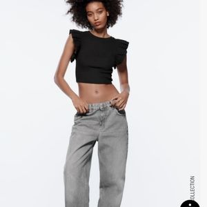 ZARA RUFFLED SLEEVELESS TOP